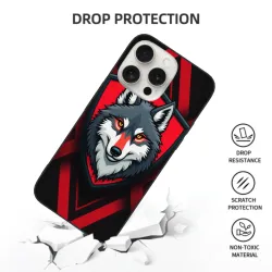 iPhone 15/Pro/Max 狼之怒 手机壳 - 狂野狼头个性保护壳 | OKOMALL
