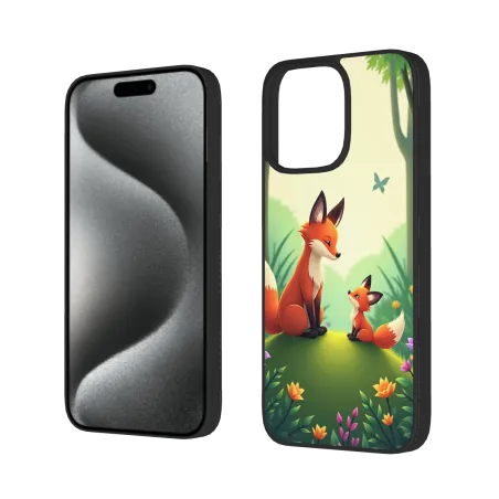 iPhone 15/Pro/Max 狐狸森林主题手机壳 - OKOMALL