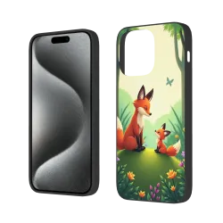 iPhone 15/Pro/Max 狐狸森林主题手机壳 - OKOMALL