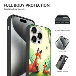 iPhone 15/Pro/Max 狐狸森林主题手机壳 - OKOMALL