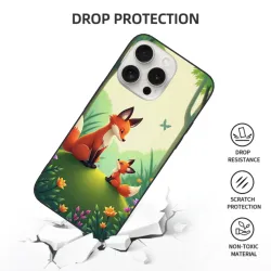 iPhone 15/Pro/Max 狐狸森林主题手机壳 - OKOMALL