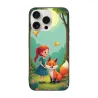 iPhone 15/Pro/Max 森林少女与红狐手机壳 - OKOMALL