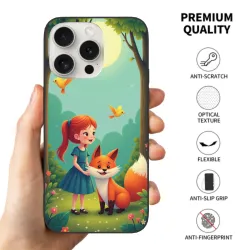 iPhone 15/Pro/Max 森林少女与红狐手机壳 - OKOMALL