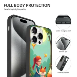 iPhone 15/Pro/Max 森林少女与红狐手机壳 - OKOMALL