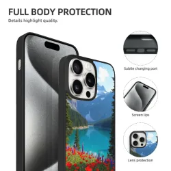 iPhone 15/Pro/Max 手机壳 - 湖光山色花海 | OKOMALL