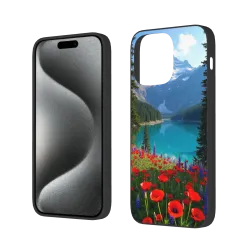 iPhone 15/Pro/Max 手机壳 - 湖光山色花海 | OKOMALL