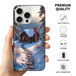 iPhone 15/Pro/Max 手机壳 - 冬日雪林小屋 | okomall