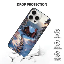 iPhone 15/Pro/Max 手机壳 - 冬日雪林小屋 | okomall