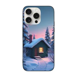 iPhone 15/Pro/Max 雪夜森林小屋手机壳 - okomall