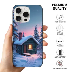 iPhone 15/Pro/Max 雪夜森林小屋手机壳 - okomall