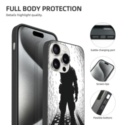 Чехол для iPhone 15 Pro/Pro Max Черный силуэт - okomall