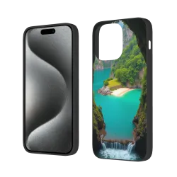 iPhone 15/Pro/Max 森林瀑布风景手机壳 - okomall.com