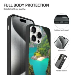 iPhone 15/Pro/Max 森林瀑布风景手机壳 - okomall.com