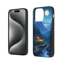 iPhone 15/Pro/Max 森林湖星空フォンケース - okomall
