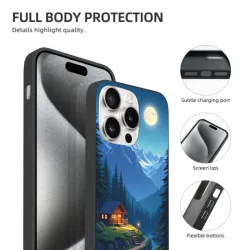 iPhone 15/Pro/Max 森林湖星空フォンケース - okomall