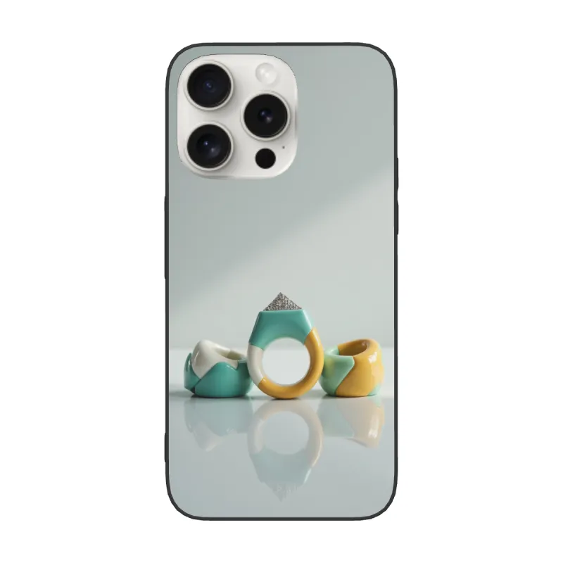 iPhone 15/Pro/Max 創意幾何環繞手機殼 - okomall