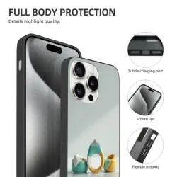 iPhone 15/Pro/Max 創意幾何環繞手機殼 - okomall