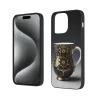 iPhone 15/Pro/Max Hülle mit goldener Blumenstruktur - okomall.com