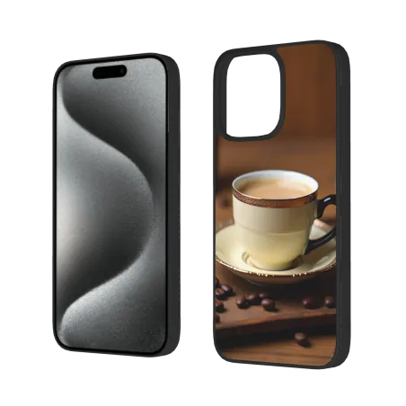 iPhone 15/Pro/Max 咖啡時光手機殼 - 創意美食圖案 | okomall