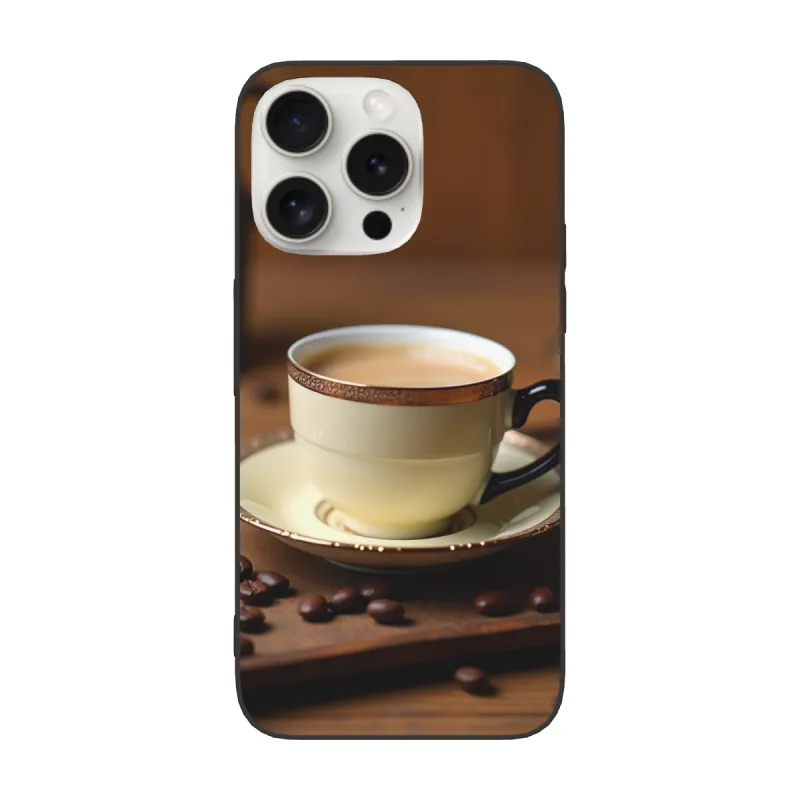 iPhone 15/Pro/Max 咖啡時光手機殼 - 創意美食圖案 | okomall