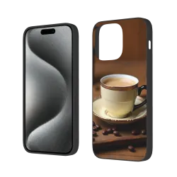 iPhone 15/Pro/Max 咖啡時光手機殼 - 創意美食圖案 | okomall