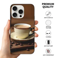 iPhone 15/Pro/Max 咖啡時光手機殼 - 創意美食圖案 | okomall