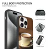 iPhone 15/Pro/Max 咖啡時光手機殼 - 創意美食圖案 | okomall