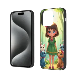 iPhone 15/Pro/Max 夢幻森林少女手機殼 - OKOMALL