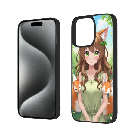 iPhone 15/Pro/Max Anime Girl Phone Case - Vibrant Forest Girl | OKOMALL