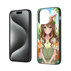 iPhone 15/Pro/Max Anime Girl Phone Case - Vibrant Forest Girl | OKOMALL