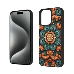 異国情緒あふれる花柄iPhone 15 Pro/Pro Maxケース - OKOMALL