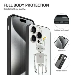 Custodia per iPhone 15/Pro/Max con design cartoon robot - OKOMALL