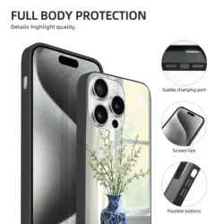 Custodia per iPhone 15/15 Pro/15 Pro Max con natura morta ad olio - okomall