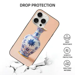 청화자기 iPhone 15 휴대폰 케이스 - 복고 동양풍 | OKOMALL