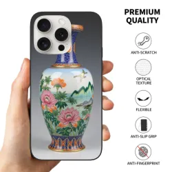 iPhone 15/Pro/Max 手機殼 - 盛開的牡丹花卉圖案 | okomall