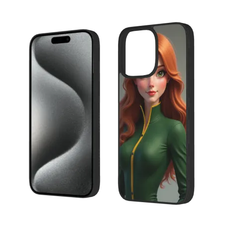 iPhone 15/Pro/Max ケース - 活気のある少女の肖像 | OKOMALL