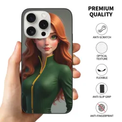 iPhone 15/Pro/Max ケース - 活気のある少女の肖像 | OKOMALL