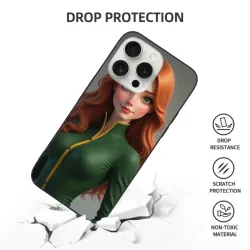 iPhone 15/Pro/Max ケース - 活気のある少女の肖像 | OKOMALL