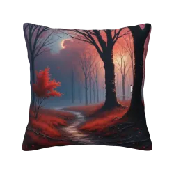 Housse de coussin en peluche 'Brume de la Forêt' - 18x18 pouces | OKOMALL