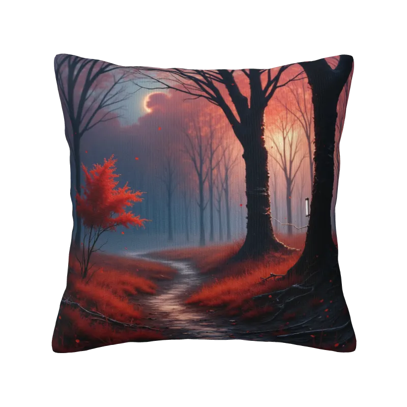 Custodia per cuscino in peluche 'Nebbia della Foresta' - 18x18 pollici | OKOMALL