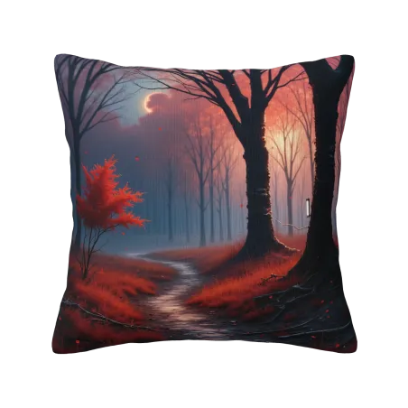 Custodia per cuscino in peluche 'Nebbia della Foresta' - 18x18 pollici | OKOMALL