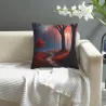 Custodia per cuscino in peluche 'Nebbia della Foresta' - 18x18 pollici | OKOMALL