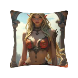 Housse de Coussin en Peluche Motif Fée Magique - Okomall