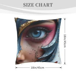 Housse de coussin en peluche avec portrait abstrait - Okomall