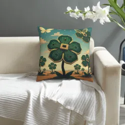 Copertura cuscino in peluche a tema Foresta Tecnologica - 18x18 pollici | Okomall