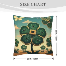 Copertura cuscino in peluche a tema Foresta Tecnologica - 18x18 pollici | Okomall