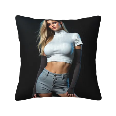 Housse de Coussin en Peluche Mode Fille - Okomall
