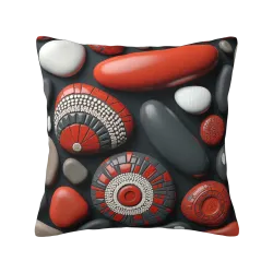 Housse de coussin en peluche à motif géométrique abstrait - Okomall