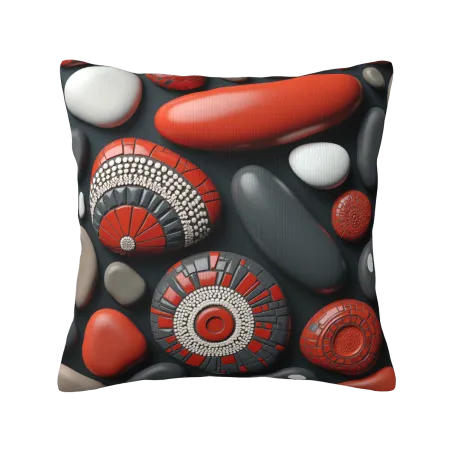 Abstract Geometric Pattern Plush Pillow Cover - Okomall