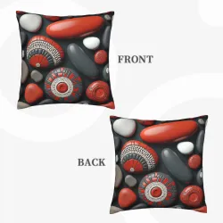Abstract Geometric Pattern Plush Pillow Cover - Okomall